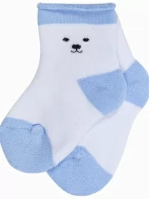 Детские махровые носки "Красная ветка", С-1617, БЕЛЫЕ с голубым