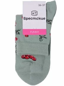 Женские носки Брестские (БЧК), 16с1102, рис. 671 СЕРО-ЗЕЛЕНЫЕ