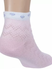 Детские носки "Борисоглебский трикотаж", 8С49, РОЗОВЫЕ с голубыми сердечками