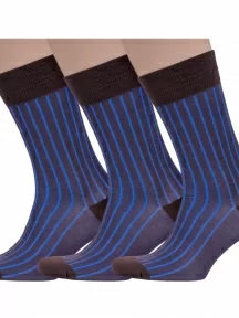 Комплект из 3 пар мужских носков Sergio Di Calze (PINGONS) из мерсеризованного хлопка, 3-18SC2, КОРИЧНЕВЫЕ