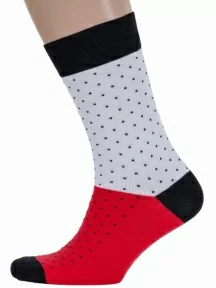 Мужские носки "Нева-Сокс", МА-4-2, БЕЛО-КРАСНЫЕ