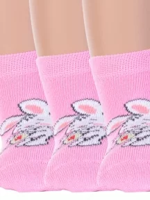 Комплект из 3 пар детских носков Брестские (БЧК), 3-14С3081, рис. 1056, РОЗОВЫЕ