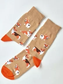 Носки unisex St. Friday Socks, 692-1, "Человек - человеку волк, а корги - корги корги!"