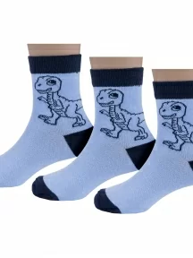 Комплект из 3 пар детских носков Борисоглебский трикотаж, 3-8С740, ГОЛУБЫЕ с темно-синим