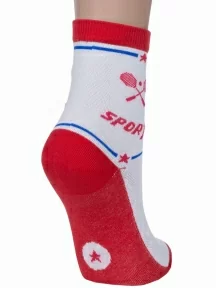 Спортивные подростковые носки LORENZline, П16, БЕЛО-КРАСНЫЕ