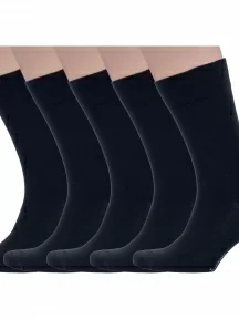 Комплект из 5 пар мужских носков Grinston socks (PINGONS), 5-17D1, ЧЕРНЫЕ