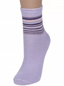 Женские носки Альтаир, С46, БЛЕДНО-СИРЕНЕВЫЕ с фиолетовыми полосками