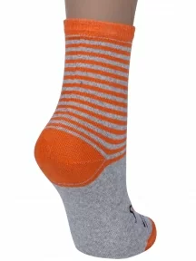 Детские носки Альтаир, С183, ОРАНЖЕВЫЕ с серым