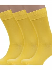 Комплект из 3 пар мужских носков Sergio Di Calze (PINGONS) из мерсеризованного хлопка, 3-17SC6, ЖЕЛТЫЕ