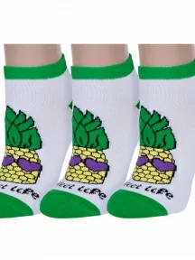 Комплект из 3 пар женских носков ХОХ, 3-G-3Rk, G-3R27 БЕЛЫЕ