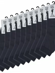 Комплект из 10 пар мужских укороченных носков CAVALLIERE (RuSocks), С-333-10, ТЕМНО-СЕРЫЕ