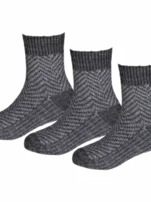 Комплект из 3 пар детских полушерстяных носков RuSocks (Орудьевский трикотаж), 3-Д-382, ТЕМНО-СЕРЫЕ
