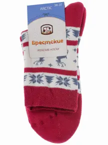 Женские махровые носки Брестские (БЧК) рис. 160, ТЕМНО-ВИШНЕВЫЕ (15С1408)