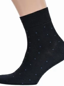Мужские бамбуковые носки RuSocks (Орудьевский трикотаж), М3-14785, ЧЕРНЫЕ с джинсовыми точками