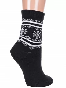 Женские полушерстяные носки LORENZline, В10, ЧЕРНЫЕ