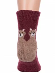 Детские теплые махровые носки Hobby Line, Ндад7617-1, БОРДОВЫЕ