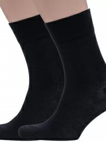 Комплект из 2 пар мужских бамбуковых носков Grinston socks (PINGONS), 2-15D1, ЧЕРНЫЕ