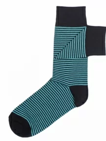 Мужские носки "Нева-Сокс" №НС02, МА-21, COLUMBUS, черно-бирюзовые