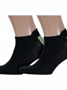 Комплект из 2 пар мужских носков DiWaRi из хлопка и конопли, 2-20С-136СП, рис. 147, ЧЕРНЫЕ