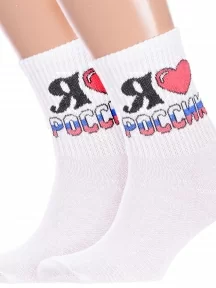 Комплект из 2 пар спортивных носков Hobby Line, 2-нус80159-13-13-01, БЕЛЫЕ