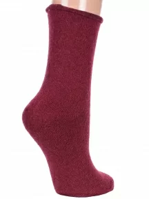 Женские теплые носки с ослабленной резинкой Hobby Line, Нжа6199-01, БОРДОВЫЕ