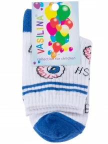 Детские носки VASILINA, 2С2349, БЕЛО-СИНИЕ