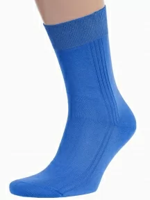 Мужские носки из 100% хлопка RuSocks (Орудьевский трикотаж), М3-11001, рис. 03, ТЕМНО-ГОЛУБЫЕ