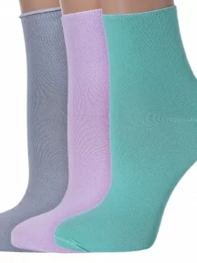 Комплект из 3 пар женских носков без резинки ХОХ, 3-G-1406, микс 3