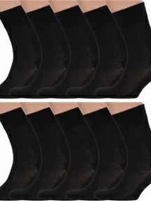 Комплект из 10 пар мужских носков Брестские (БЧК), 10-18С2129, рис. 101, ЧЕРНЫЕ