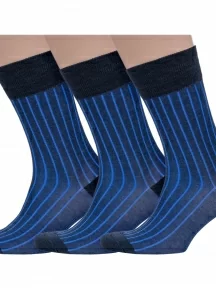 Комплект из 3 пар мужских носков Sergio Di Calze (PINGONS) из мерсеризованного хлопка, 3-18SC2, ДЖИНСОВЫЕ