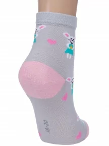 Комплект из 5 пар детских носков LORENZLine, 5-Л104, СЕРО-РОЗОВЫЕ с мышками