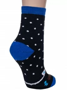 Детские махровые носки Альтаир, С112, ЧЕРНЫЕ с синим