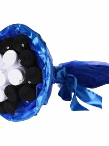 Букет из 9 пар мужских хлопковых носков RuSocks (Орудьевский трикотаж), ЦБ04, ЧЕРНЫЕ И БЕЛЫЕ