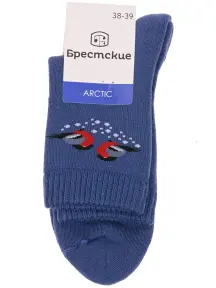 Женские махровые носки Брестские (БЧК) рис. 600, ТЕМНО-ДЖИНСОВЫЕ (15С1408)