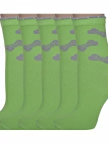Комплект из 5 пар женских носков Palama, 5-ПМКЖ, ЖД-21, САЛАТОВЫЕ