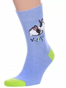 Носки унисекс Брестские (БЧК), 21С4200, рис. 164, ГОЛУБЫЕ МЕЛАНЖ