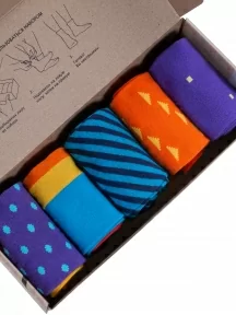 Набор из 5 пар мужских носков "Нева-Сокс", НС-5-НМ211, микс "Апельсиновый фреш" V2.0