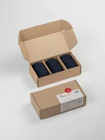 Набор из 3 пар мужских носков MSCLUB, 3-ПН-01, ЧЕРНИЛЬНЫЕ