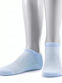 Женские короткие носки из микромодала Grinston socks (PINGONS), 17D3, ГОЛУБЫЕ