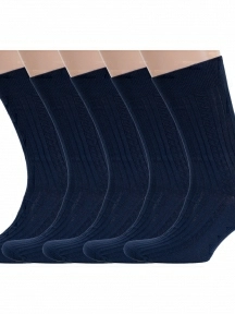 Комплект из 5 пар мужских носков RuSocks (Орудьевский трикотаж) из 100% хлопка, 5-М3-11001, рис. 02, ТЕМНО-СИНИЕ