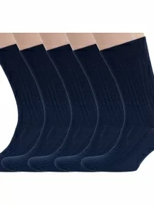 Комплект из 5 пар мужских носков RuSocks (Орудьевский трикотаж) из 100% хлопка, 5-М3-11001, рис. 02, ТЕМНО-СИНИЕ