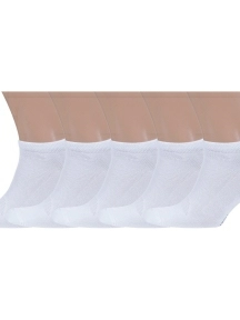Комплект из 5 пар бамбуковых носков Grinston socks (PINGONS) БЕЛЫЕ (5-15D33)
