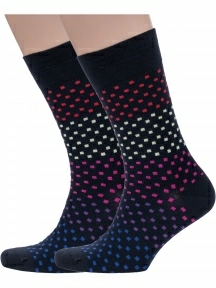 Комплект из 2 пар мужских носков Grinston socks ЧЕРНЫЕ (2-18D2)