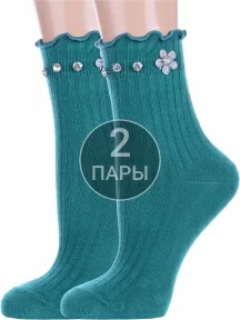Комплект из 2 пар женских носков Hobby Line, 2-Нжвип1000-05, ЗЕЛЕНЫЕ