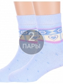 Комплект из 2 пар детских махровых носков Брестские (БЧК), 2-14С3060, рис. 823, БЛЕДНО-ГОЛУБЫЕ