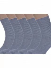Комплект из 5 пар мужских медицинских носков Брестские (БЧК) из 100% хлопка, 5-14С2221, рис. 009, СВЕТЛО-СЕРЫЕ