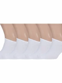 Комплект из 5 пар мужских ультракоротких носков Брестские (БЧК), 5-15С2315, рис. 000, БЕЛЫЕ