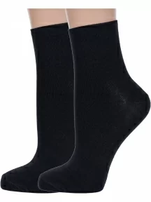 Комплект из 2 пар женских носков без резинки ХОХ, 2-G-1406, ЧЕРНЫЕ