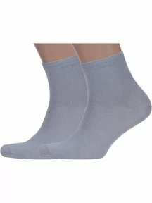 Комплект из 2 пар мужских бамбуковых носков ХОХ, 2-X-1124, СЕРЫЕ