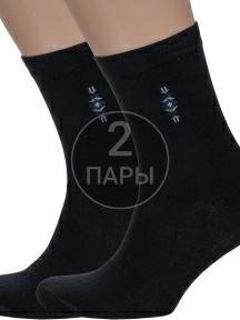 Комплект из 2 пар мужских носков Альтаир, 2-С7, ЧЕРНЫЕ